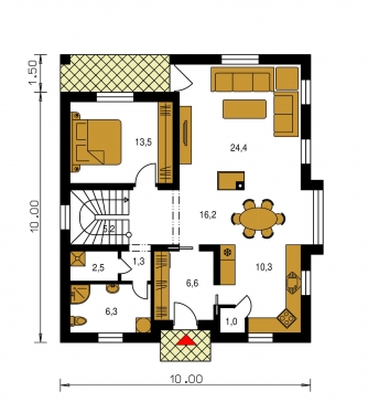 Floor plan of ground floor - BUNGALOW 35
